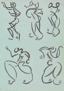 Cinco Estudos de Figuras Dançantes de Henri Gaudier-Brzeska