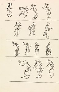 Quatro Registos de Catorze Figuras de Dança de Henri Gaudier-Brzeska