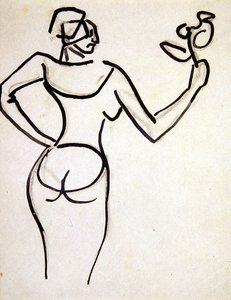 Senhora Segurando um Bando de Flores de Henri Gaudier Brzeska