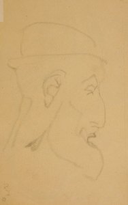 Retrato de um homem velho, perfil certo de Henri Gaudier Brzeska