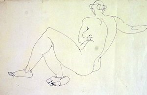Nua Feminina Reclinada de Costas de Henri Gaudier Brzeska