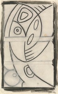 Desenho em relevo de uma Figura Feminina Abstrata de Henri Gaudier-Brzeska