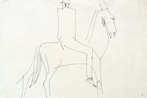 Rider em Rotton Row, 1913 (caneta e tinta no papel) de Henri Gaudier Brzeska