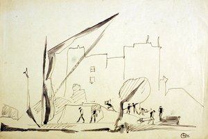 Barcaça Thames nas Docas de Londres de Henri Gaudier-Brzeska
