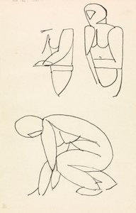 Estudos de três figuras de Henri Gaudier Brzeska