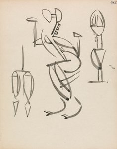 Estudos de três figuras de Henri Gaudier Brzeska