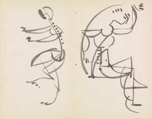 Estudos de duas figuras de Henri Gaudier-Brzeska