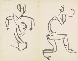 Estudos de duas figuras de Henri Gaudier Brzeska