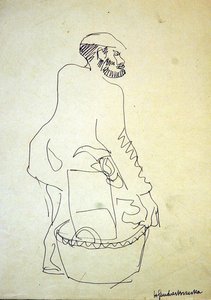 Whitechapel Jewel vendendo artigos em segunda mão de Henri Gaudier Brzeska