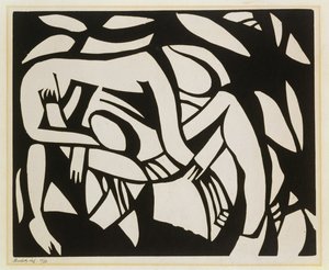 Lutadores, c.1914 (linogravura)