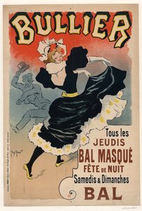 Bullier, toda quinta-feira Bal masque, festa noturna, 1896.