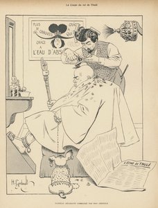 Corte de cabelo do Rei de Thule: um homem no barbeiro (litho)