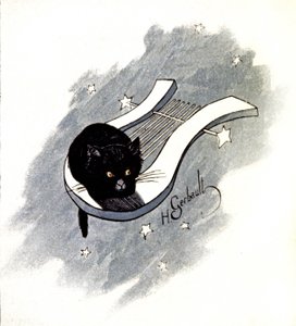 Le Chat Noir, cabaret parisiense, c.1900 (ilustração)