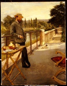Um homem elegante em um terraço, 1885 de Henri Gervex