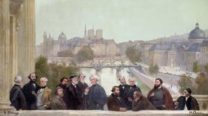 Fragmento do panorama de &39;A História do Século&39;, com retratos de artistas e autores franceses, 1889 de Henri Gervex