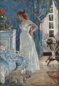 "A casa de banho" Jovem em negligência - Pintura de Henri Gervex (1852-1929) Colecção privada