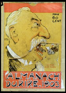 Caricatura de Justin-Louis-Emile Combes (1835-1921) comendo os clérigos, capa de 