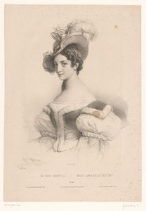 Mulher jovem com pensamentos amorosos Il est gentil! / Como ele é amável! (título no objeto) Representações de figuras perdidas no pensamento (título da série)