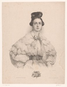 Jovem mulher com nome com letra A
A (título sobre o objecto)
Senhoras para cada letra do alfabeto (título da série)
Le Miroir des dames, ou novo alfabeto francês (título da série)