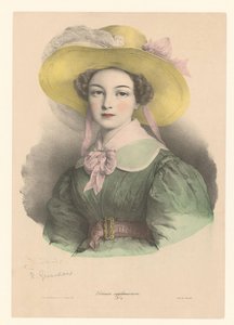 Retrato de uma jovem usando um chapéu com uma pena e um laço Retratos (título da série) Retratos suplementares (título da série no objeto)