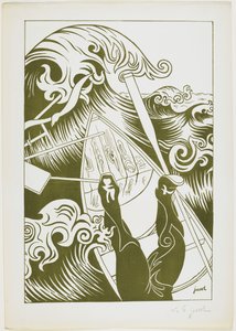 La Vague (A Onda) 1894 (litografia a tinta verde-azeitona)