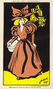 Mães, tragam as vossas filhas! Os faunos estão a sair! (litografia a cores) de Henri Gustave Jossot