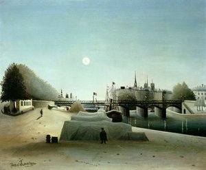 Uma vista da Ile Saint-Louis de Port Saint-Nicolas, noite, c.1888