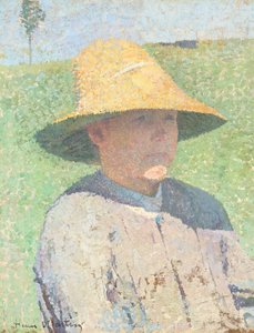Retrato de um rapaz com um chapéu de palha 1890 (óleo sobre tela)
