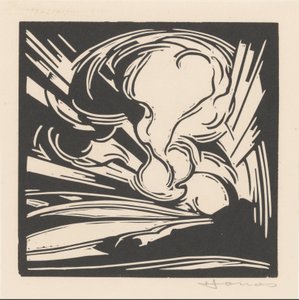 Nuvens e raios de sol sobre uma paisagem de Henri Jonas (signed by artist)