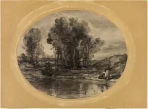 Figuras por uma lagoa
