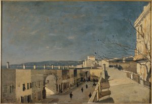 Um cais em Nice, Les Ponchettes de Henri Joseph Harpignies