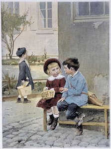 Livre comércio - aguarela de Geoffroy em "Le Figaro Illustré", Maio de 1901 de Henri Jules Jean Geoffroy