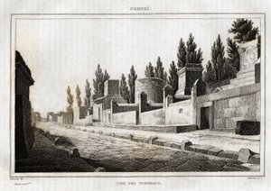 La voie des tombeaux, uma Pompeia, gravada por Labrouste, em "Itália pitoresca", editora Amable Coste, Paris de Henri Labrouste