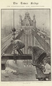 A Tower Bridge, a sua construção e os seus construtores (litografia)