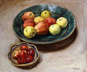 Ainda-vida com maçãs; Natureza Morte aux Pommes, c.1926 de Henri Lebasque