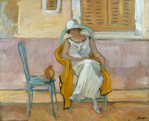 Mulher em um vestido branco; A mulher em um vestido branco, c.1923 de Henri Lebasque