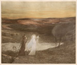 Dante conhece Beatrice, 1898. de Henri Martin