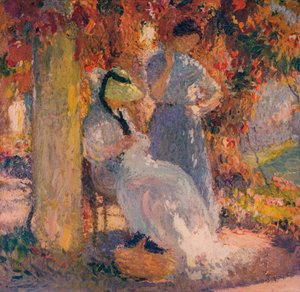 Cena de costura sob o pergola em Marquayrol, 1902, c1932 de Henri Martin