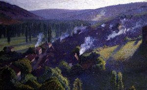 O Vale (óleo sobre tela) de Henri Martin