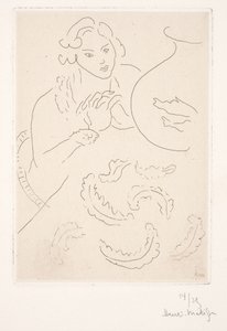 Figura junto a peixes-dourados de Henri Matisse