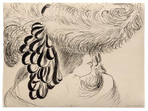 Rapariga com chapéu de plumas (Mlle Antoinette) de Henri Matisse