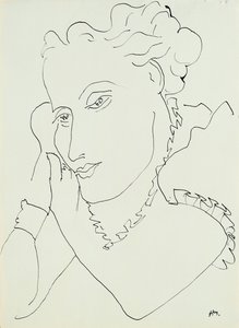 Cabeça de uma mulher, mãos contra a bochecha de Henri Matisse