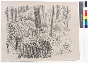 Jovem numa chaise longue no mato de Henri Matisse