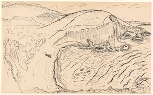 Paisagem (caneta e tinta sobre papel) de Henri Matisse