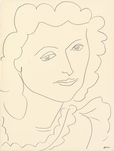 Cabeça grande (Lucienne) (lápis sobre papel) de Henri Matisse