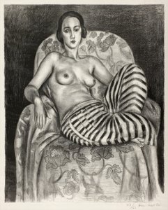 Odalisca grande de calças às riscas de Henri Matisse