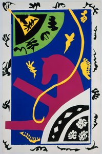 O cavalo, a amazona e o palhaço. De «Jazz». Prancha V. P. 34 de Henri Matisse