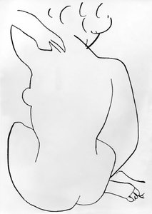 Mulher nua de cócoras