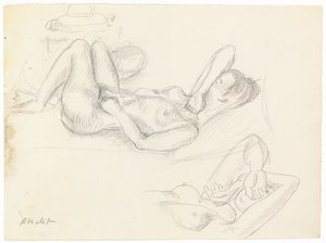 Estudo de nu, rosto coberto de Henri Matisse