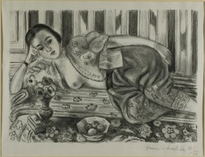 Odalisca com calças de cetim vermelho de Henri Matisse